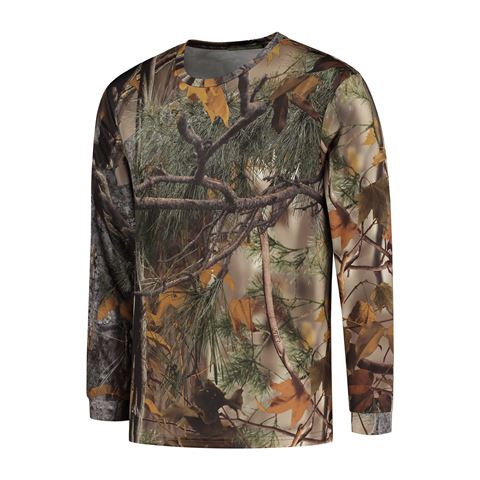 Stealth gear t shirt lange mouw camo bosprint maat m
