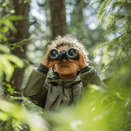 kind met verrekijker