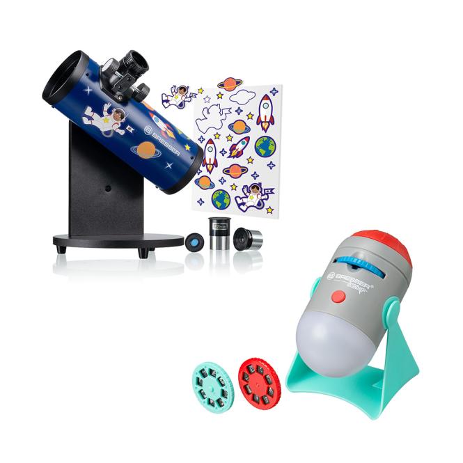 BRESSER JUNIOR 76/300 compact telescoop SMART + gratis BRESSER JUNIOR Science Projector en Nachtlampje