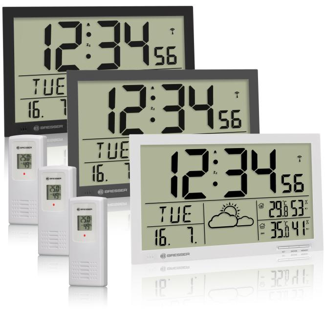 BRESSER MyTime Jumbo LCD weer-wandklok (athrazit)