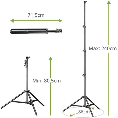 Bresser br tp240 lampstatief 240 cm luchtgeveerd