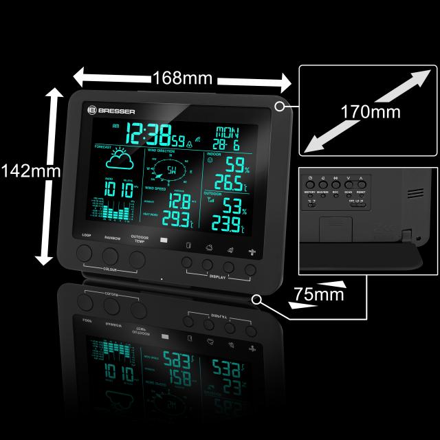 Bresser extravervangend basisstation voor 7002520 weerstation met kleurendisplay