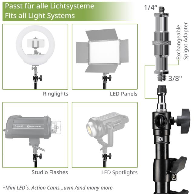 Bresser lampstatief set br tp240 pro 1 3 stuks inclusief statieftas