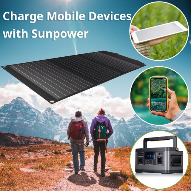 Bresser mobiele zonnelader 90 watt met usb en dc aansluiting