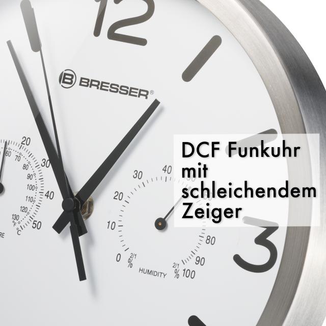 Bresser mytime dcf thermohygro wandklok 25cm wit