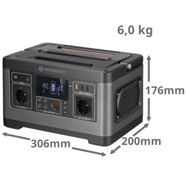 Bresser set portable powerstation 500 w mobiele zonnelader 60 w