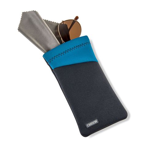 Carson Neopren-Brillentasche mit Mikrofasertuch - Grau/Blau - Carson Neoprene Brillenhoesje met microvezeldoekje - Grijs/Blauw