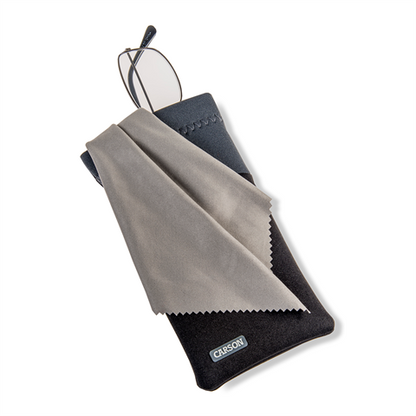 carson-neoprene-brillenhoesje-met-microvezeldoekje---zwartgrijs - 7050668014146