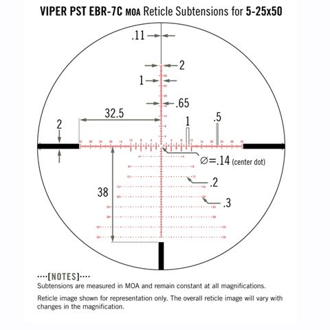 Vortex Viper PST Gen II 5-25x50 FFP Richtkijker, EBR-7C MOA
