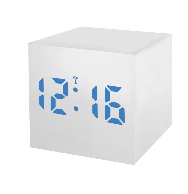 MyTime WBW radiogestuurde wekker (wit | blauw)