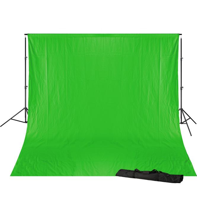 BRESSER BR-D23 Achtergrond System + Doek 3 x 6m Chromakey Groen