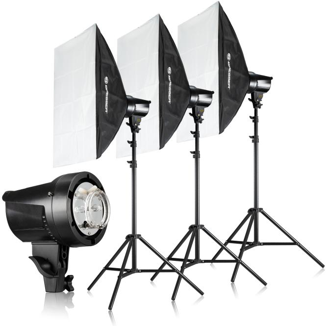 BRESSER BRT-210B Studio flitsset 3x 200W
