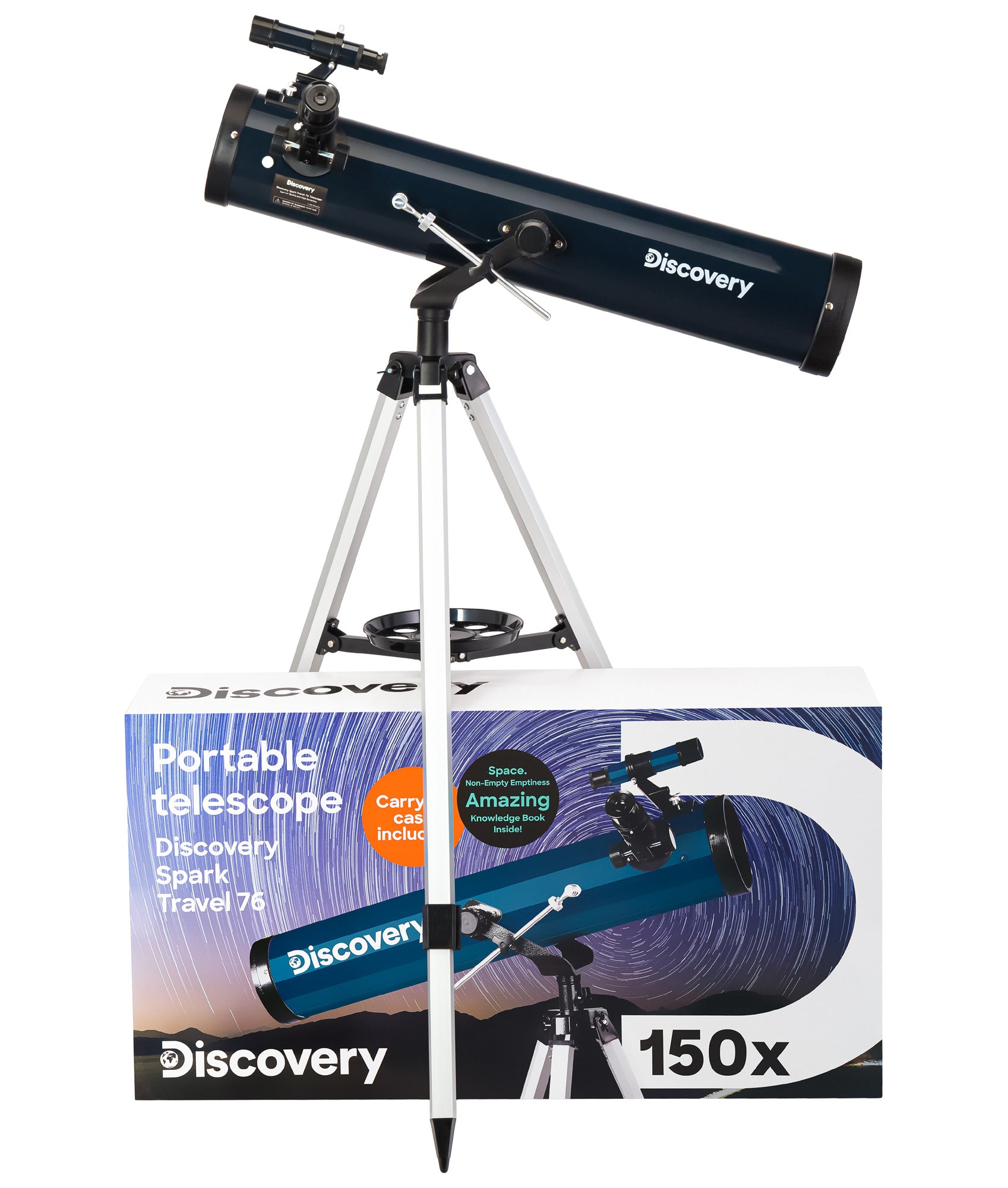 Levenhuk Discovery Spark Travel 76 Telescoop met boek