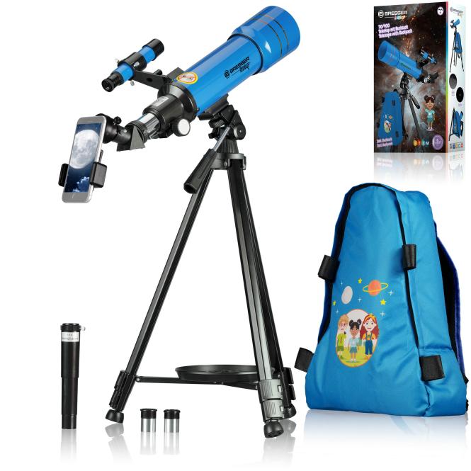BRESSER JUNIOR Lenzentelescoop 70/400 met rugzak (blauw)