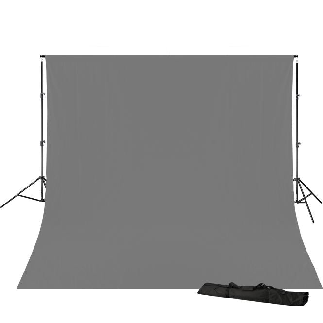 BRESSER BR-D23 Achtergrond System + Doek 3 x 6m Grijs