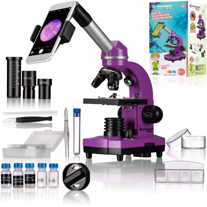 BRESSER JUNIOR Biolux SEL Studenten Microscoop (violet)