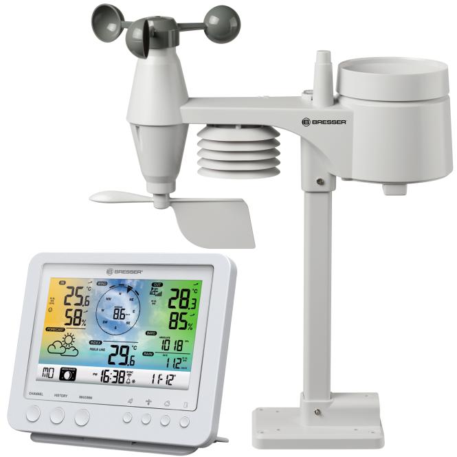 BRESSER Professioneel WIFI Weercenter met 5-in-1 Sensor wit