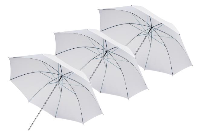 BRESSER SM-02 Paraplu wit diffuus 84 cm - 3 stuks
