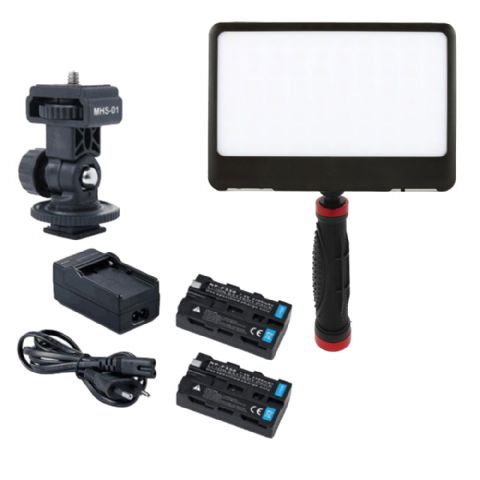 Falcon eyes soft led lamp set dv 80sl incl 2 accu s en handvat ful